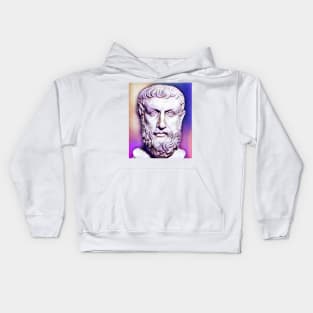 Parmenides of Elea Pink Portrait | Parmenides of Elea Artwork 7 Kids Hoodie